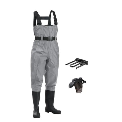 Lightweight Unisex Nylon Chest Waders with PVC Boot Construction