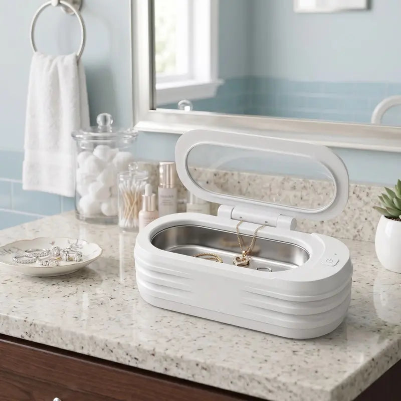 High-Frequency 46kHz Ultrasonic Cleaner (350ml) for Jewelry, Dentures & Precision Items