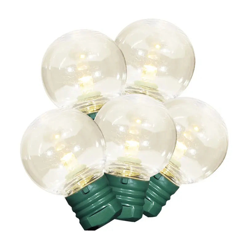 58.1′ 100-Count Warm White G30 LED Christmas Lights  Green Wire, UL-Certified, Indoor/Outdoor Decor