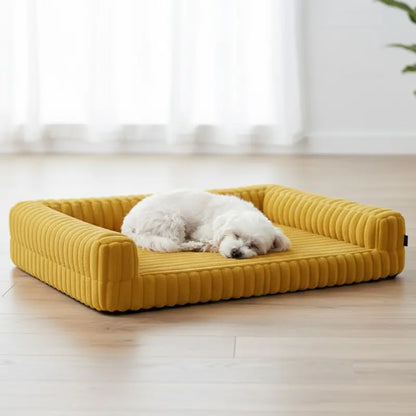 Non-Slip Orthopedic Pet Bed with Memory Foam, Full Bolster Wrap, and Zippered Cover