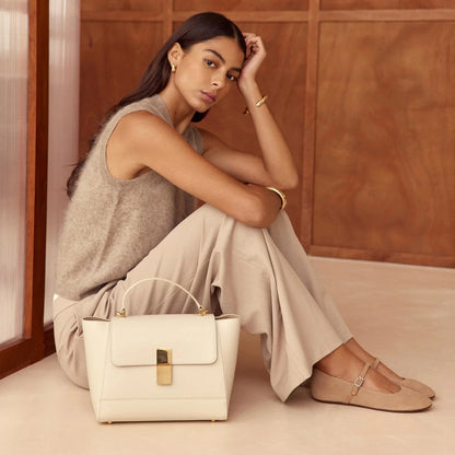 Marly - Cuir Box Blanc Cassé