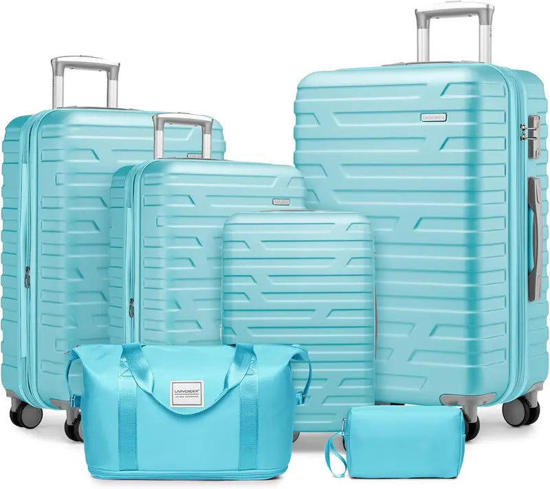6-Piece Lightweight Expandable Hardshell Luggage Set  TSA-Approved Carry-On & Checked Suitcases with Spinner Wheels