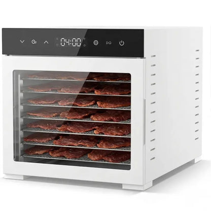 8-Tray Stainless Steel Food Dehydrator with Digital Timer and Adjustable Temperature Settings