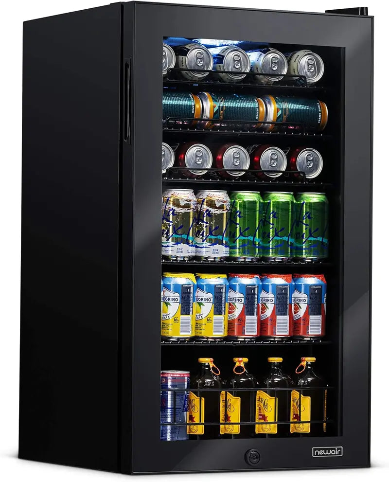 EUHOMY Beverage Refrigerator  Freestanding 126-Can Cooler with Right-Swing Glass Door
