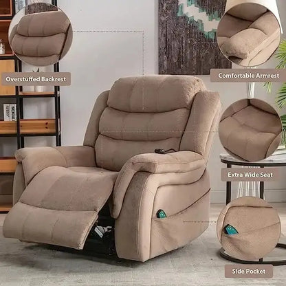Lay-Flat Power Lift Recliner for Elderly  Therapeutic Massage & Heating Chair with Zero-Gravity Position
