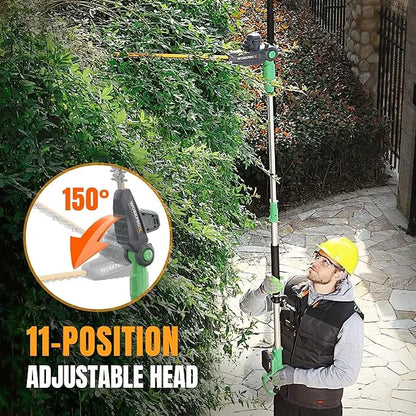 WORKPROX 20V Extendable Pole Hedge Trimmer  9.2-Foot Reach with 11-Position Rotating Head