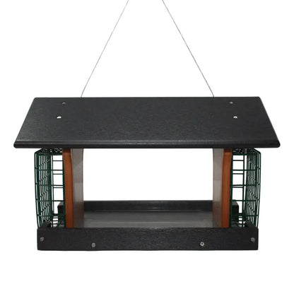 Dual-Compartment Suet & Seed Hopper Bird Feeder  Deluxe Design