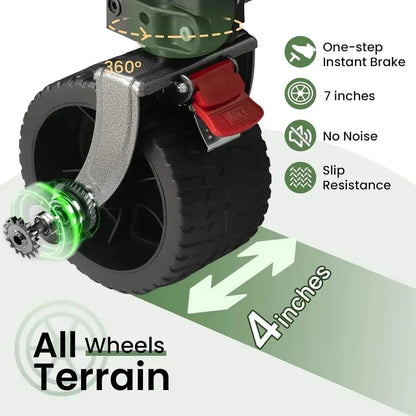 Heavy-Duty Double-Decker Folding Cart  500 lb Capacity, 400L Volume, All-Terrain Wheels