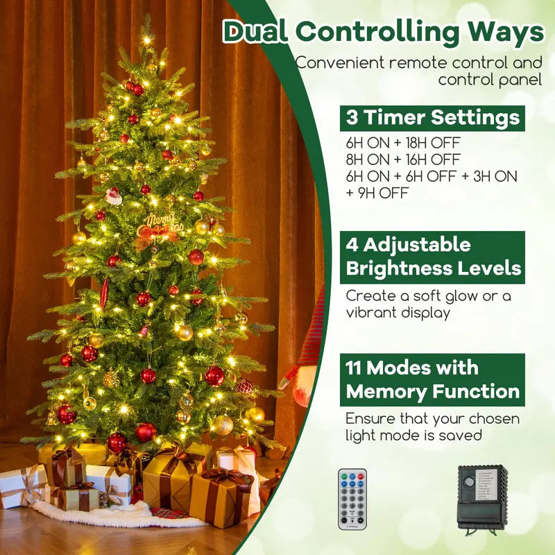 6 ft Pre-Lit Multimode Artificial Christmas Tree  260 Multicolor & Warm White LEDs, 714 Tips, 11 Lighting Effects