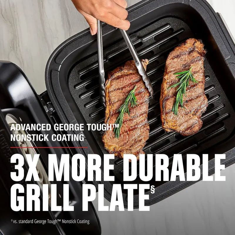 George Foreman Beyond Grill MCAFD800D: 7-in-1 Electric Indoor Grill Featuring Air Fry, Sear, and Smokeless Technology for Versatile Home Cooking