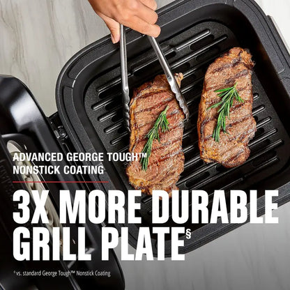 George Foreman Beyond Grill MCAFD800D: 7-in-1 Electric Indoor Grill Featuring Air Fry, Sear, and Smokeless Technology for Versatile Home Cooking