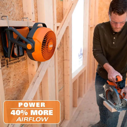 RIDGID 18V Cordless Hybrid Jobsite Fan with (2) 4.0 Ah Batteries, Charger, and Bag R860721B-AC93044SBN