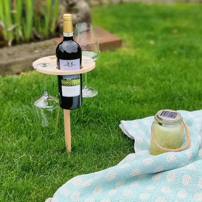 Foldable Outdoor Drink Holder  Compact Beverage Stand for Patios & Picnics