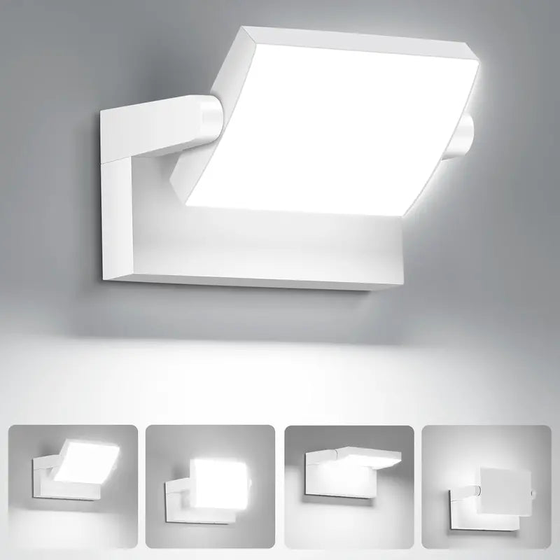 Weatherproof Outdoor Wall Light  40W Modern Adjustable Exterior Fixture, 6000K Cool White