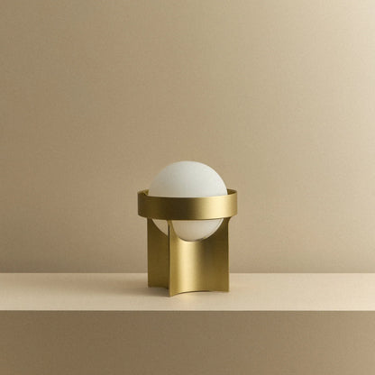 Loop Table Lamp in Gold + Sphere IV