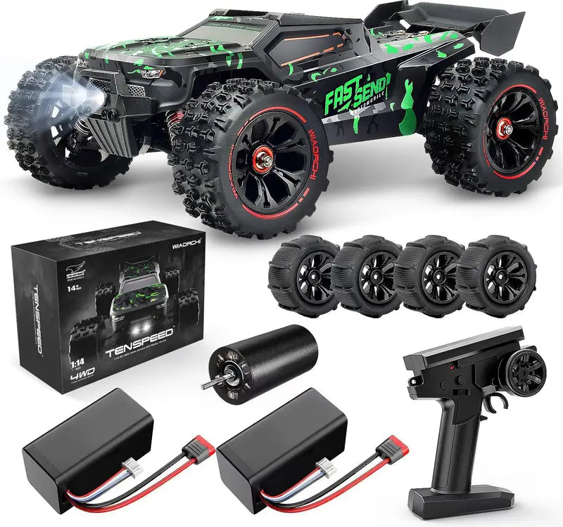 WIAORCHI 1/16 Scale Brushless RC Car  42 MPH High-Speed Off-Road Vehicle with Dual Batteries