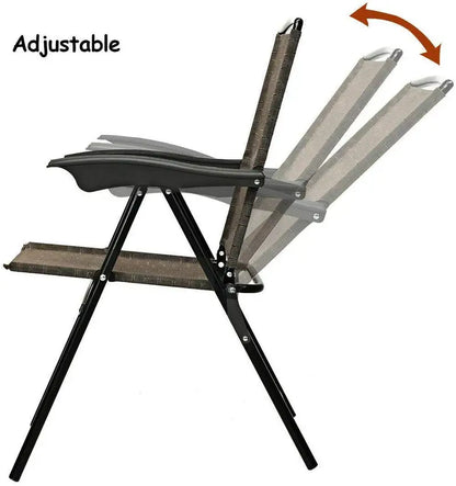 Set of 2 Foldable Sling Chairs for Indoor, Patio, Garden, or Poolside Use