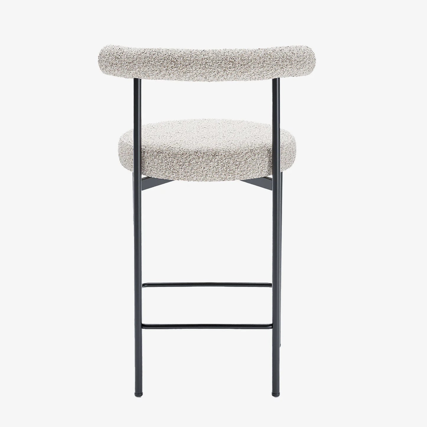 Lot de 2 chaises de bar bouclette grise et blanche Charlotte