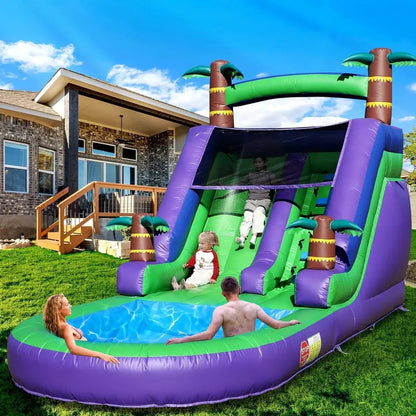21-Foot Heavy-Duty Inflatable Water Slide for Adults  PVC Construction, 750W Blower, Backyard or Park Use