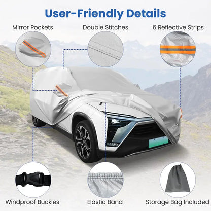 Premium Outdoor Car Cover  Fully Waterproof Auto Protector with Soft Cotton Interior Lining