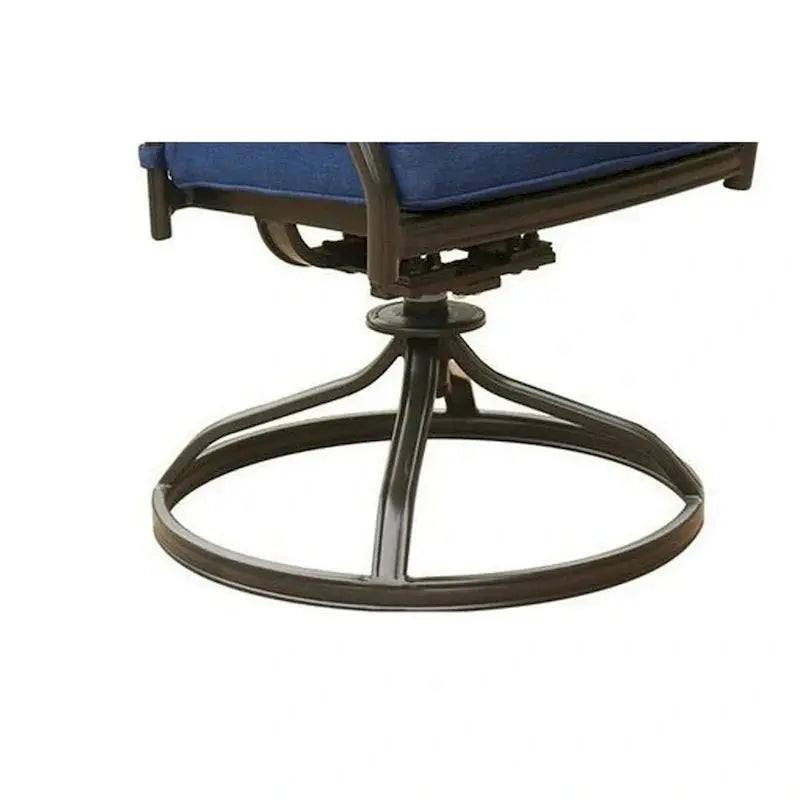 Contemporary Blue Patio Swivel Dining Chair Set  25-Inch Height with Cushions