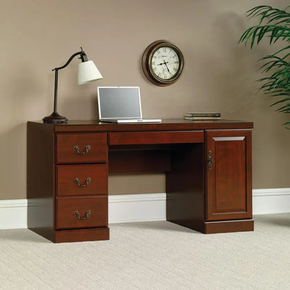 Sauder Heritage Hill Computer Credenza Desk  Classic Cherry Woodgrain Finish