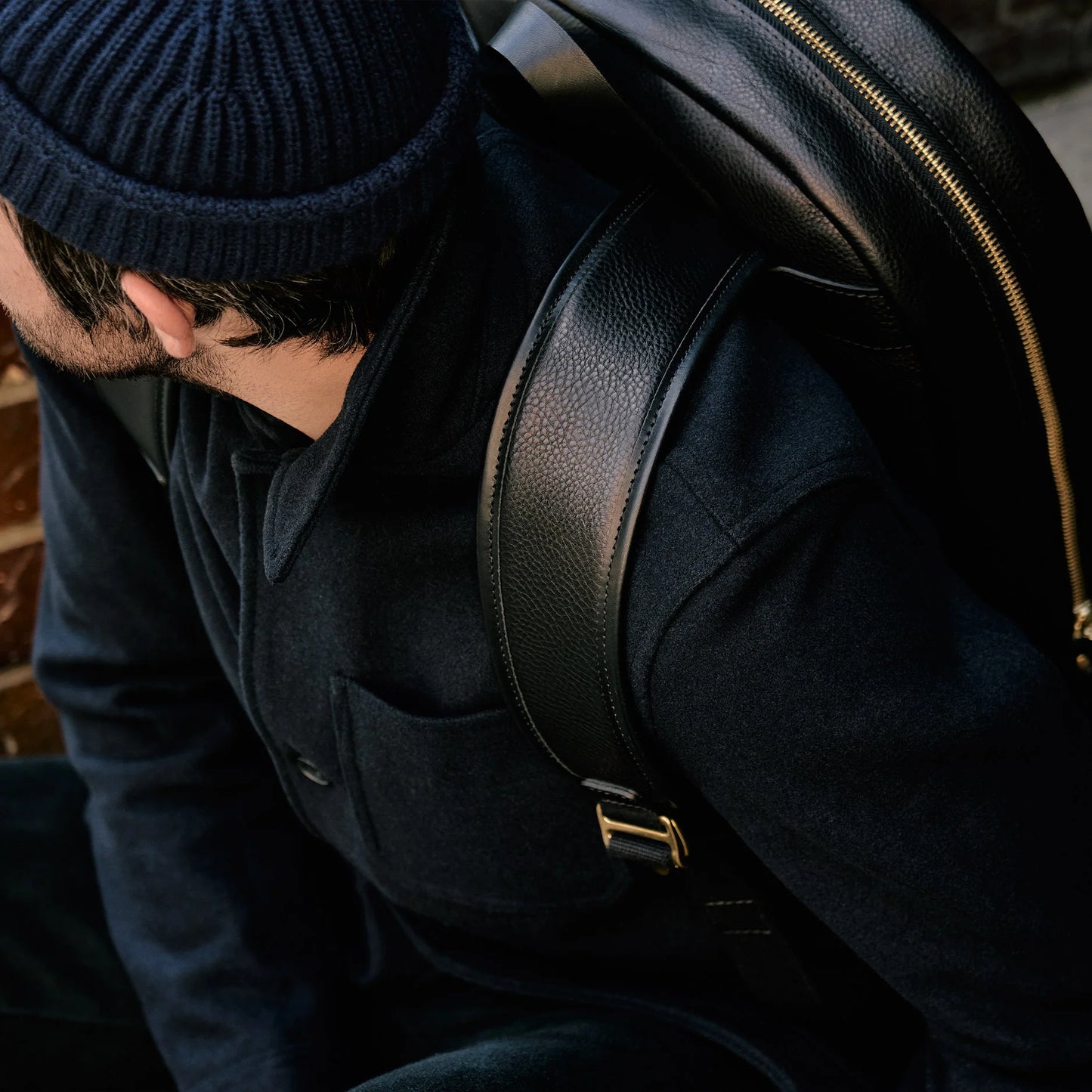 Leather Backpack - Black