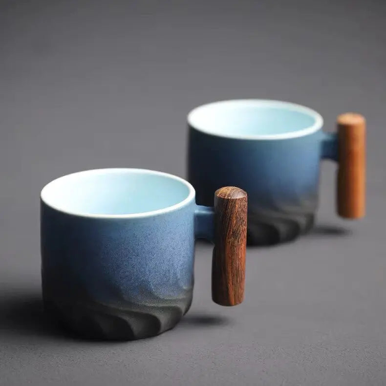 Zonema Ceramic Coffee Set  Minimalist Mug, Matching Saucer & Spoon