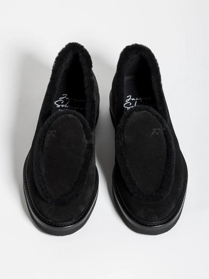 ALEXIS BLACK SHEARLING