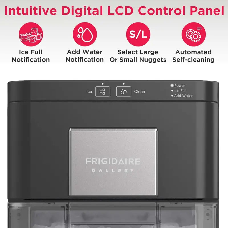 Frigidaire Gallery Nugget Ice Maker  44 lb/Day, Auto Self-Cleaning, 2nd Generation, Matte Black