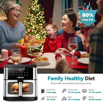 DEIME 10.2QT High-Capacity Oil-Free Air Fryer Oven  1700W Large Convection Cooking System