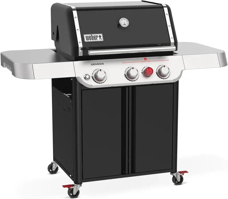 Weber Genesis E-325 Liquid Propane Grill — Sleek Black Finish, 3-Burner System, Premium Outdoor Cooking Performance