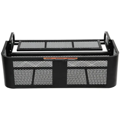 ATV/UTV Rear Drop Cargo Basket  Heavy-Duty Universal Steel Mesh Carrier (Black)