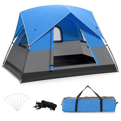 2-3 Person Waterproof Dome Camping Tent with Removable Rainfly and Windproof Design