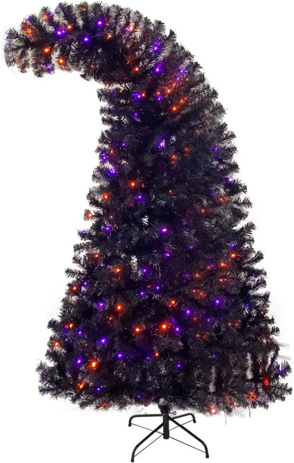 7-Foot Matte Black Artificial Christmas Tree  Versatile Holiday & Gothic Decor