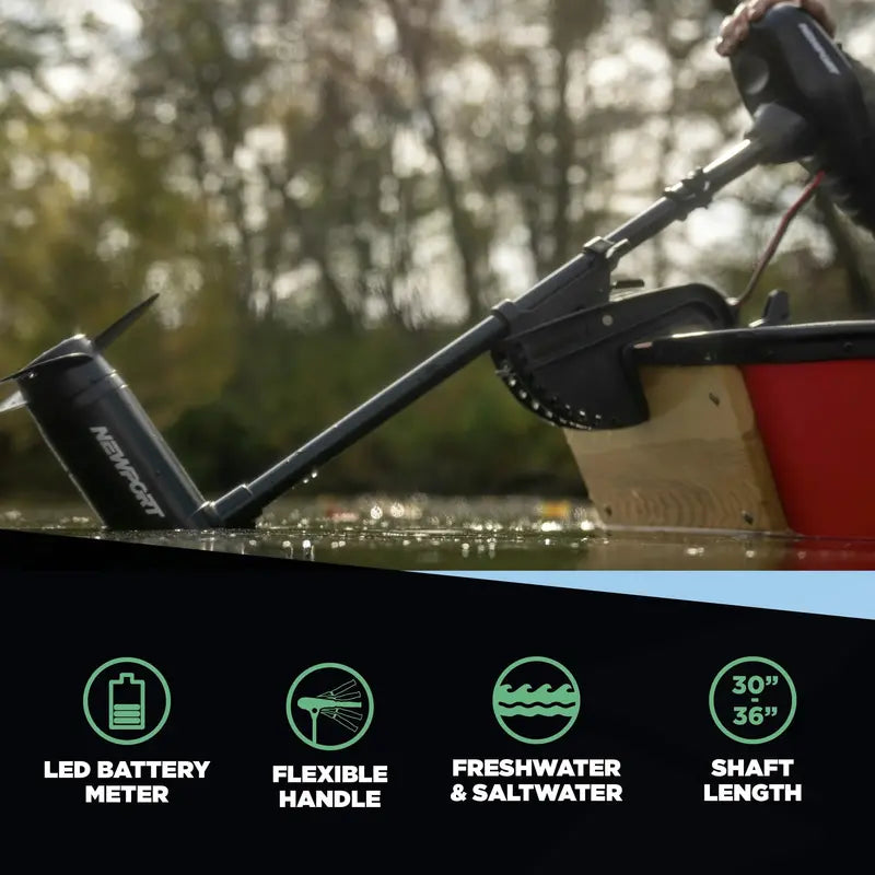 Newport NV Series 55lb Thrust Saltwater Electric Trolling Motor with 30-Inch Shaft & 8 Speed Control