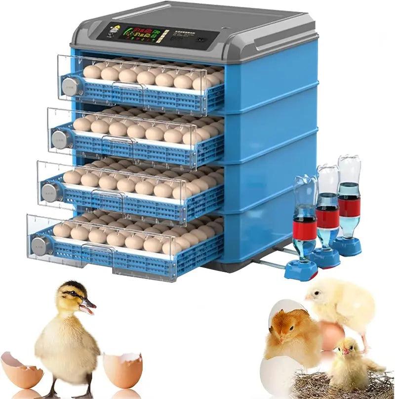 Digital Egg Incubator — 192/256/500 Capacity, Auto-Turn, Temp/Humidity Control & LED Display