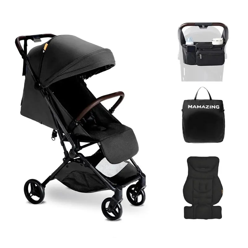 MAMAZING Lightweight Travel Stroller  Carbon Fiber Frame, Compact Fold, Airplane-Ready