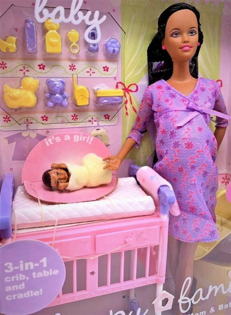 Barbie Happy Family Midge Mom & Baby Dolls African American 2002 Mattel 56664