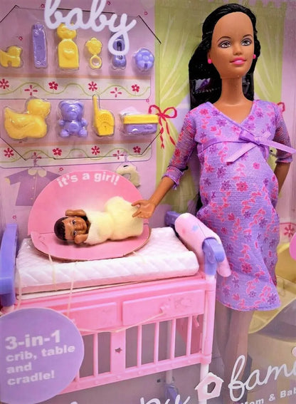 Barbie Happy Family Midge Mom & Baby Dolls African American 2002 Mattel 56664
