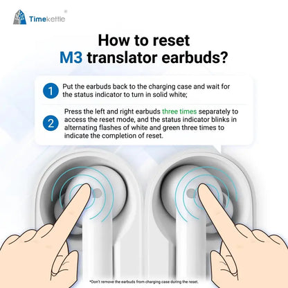 Timekettle M3 Translator Earbuds with ANC, 40-Language Support, 25-Hour Battery, Bluetooth, AI Technology