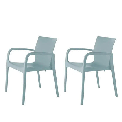 Alissa All-Weather Stackable Dining Armchairs  Resin Outdoor Seating Set of 2