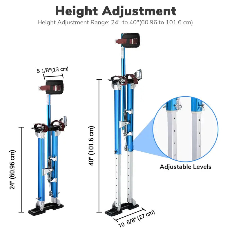 Yescom Drywall Stilts w/ 1 Pair Stilt Pad Replacement 24″-40″ Aluminum Tool Painting