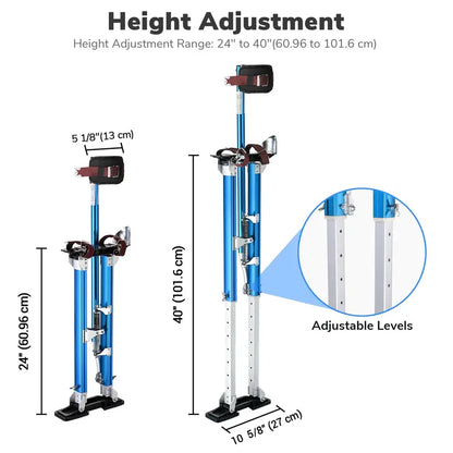 Yescom Drywall Stilts w/ 1 Pair Stilt Pad Replacement 24″-40″ Aluminum Tool Painting