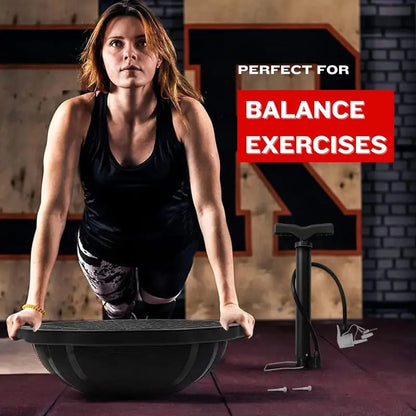 Yes4All 880LBS Premium Half Ball Balance Trainer, Stability Ball for Exercise, Home Gym Full Body Workouts  Black Matte