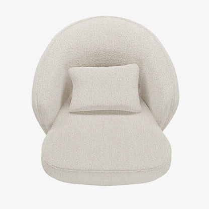 Fauteuil design bouclette gris-cr me Pablo