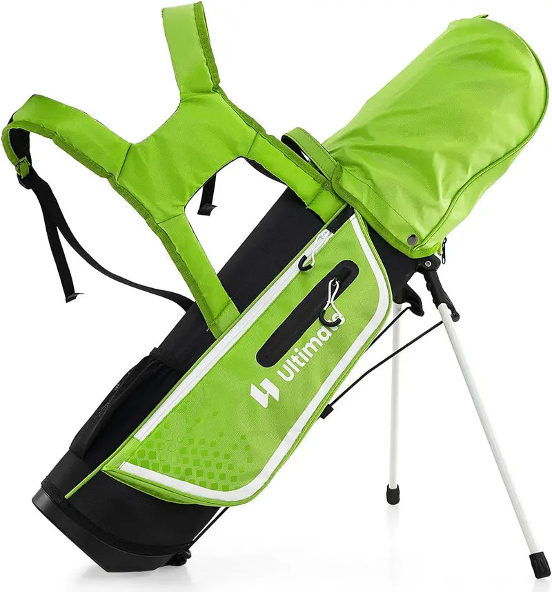 Junior Right-Handed Golf Club Set for Kids Including Stand Bag & Weatherproof Rain Hood