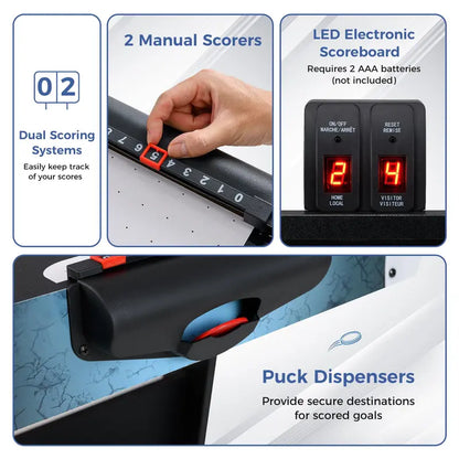 56-Inch Air Hockey Table  Arcade-Style Game with Digital LED Scoreboard