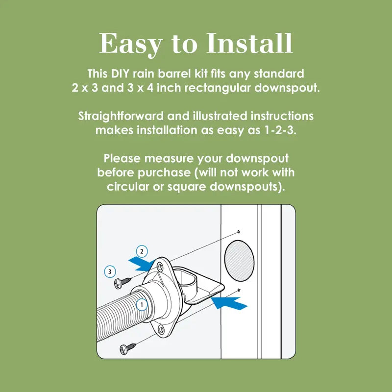 EarthMinded FlexiFit Universal Diverter System  Works with Standard Rectangular Downspouts  Easy to Install