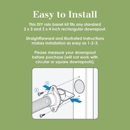EarthMinded FlexiFit Universal Diverter System  Works with Standard Rectangular Downspouts  Easy to Install
